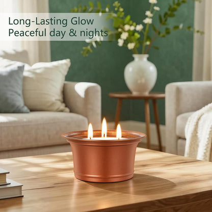 Citronella Candles Outdoor, 2 Pack Large Citronella Candles, Three Wick Lemongrass Candle Set, Natural Soy Wax Candle, Long Burning Outdoor Candle for Patio Garden Camping Indoor Home Decor4