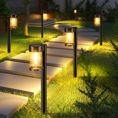 Solar Pathway Lights Outdoor, 10 Pack Metal & Glass Solar Lights Outdoor Waterproof Landscape Path Lights for Yard Walkway Garden Decor, Warm White1