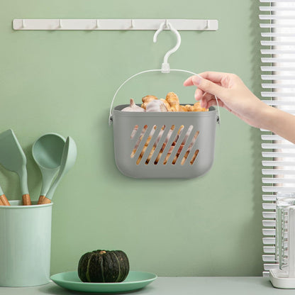Plastic Storage Basket with Hook 8.26X5.51X5.11In Hanging Shower Caddy Waterproof Rustproof Organizer for Kitchen Bathroom with Drainage for Toiletries Dorm Pantry2