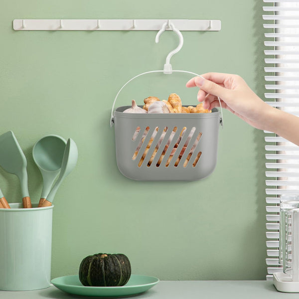 Plastic Hanging Shower Caddy - Hanging Shower Basket Portable Kitchen Organizer Storage Basket with Hook for Home Bathroom Kitchen Gym and Dorm, Grey6