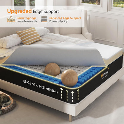 Firm Queen Mattress 14 Inch, Hybrid Mattress Queen Size in a Box, Pressure Relief Gel Memory Foam and Motion Isolation Pocket Springs, Certipur-Us, 365-Night Trial6