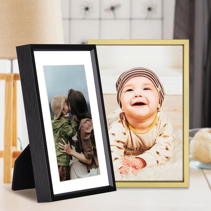 4X6 Brass Metal Photo Frames 3 Pack HD Glass Mat 3X5 Wall Table5