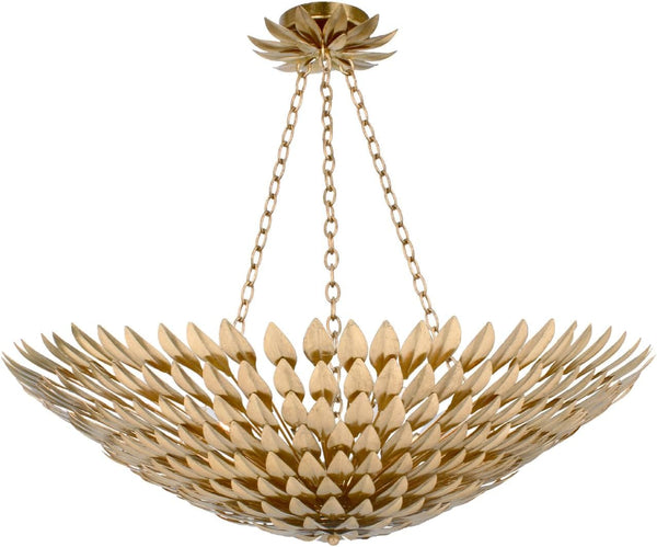 Broche 8 Light Antique Gold Chandelier4