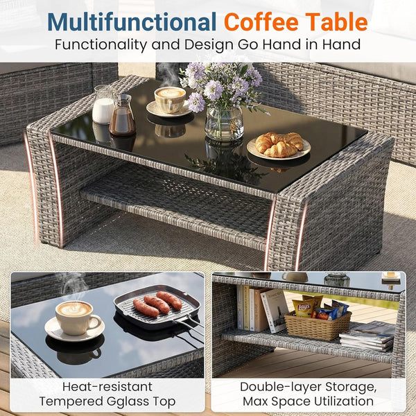 Patio Furniture Set, Wicker Outdoor Furniture for All Weather5