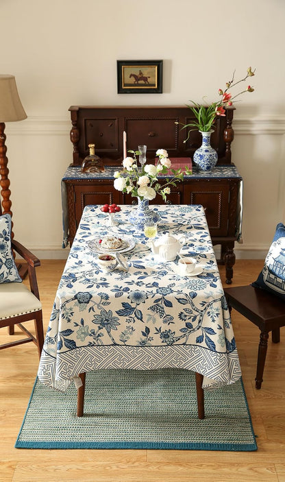 Designer Linen Tablecloth Rectangular,71"X55"-Suqing A3