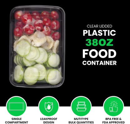 Meal Prep Containers [38OZ] Plastic Food Storage Containers with Lids,10-Pack Reusable to Go Containers, Disposable Food Prep Container, Bpa-Free, Stackable, Microwave/Dishwasher/Freezer Safe2