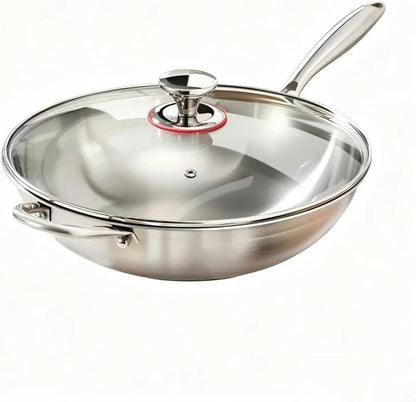 Stainless Steel 316 Wok Pan with Lid, Tri-Ply Stir Fry Pan with Detachable Handle, Works on All Stovetops, Oven & Dishwasher Safe (12.5 Inch)1