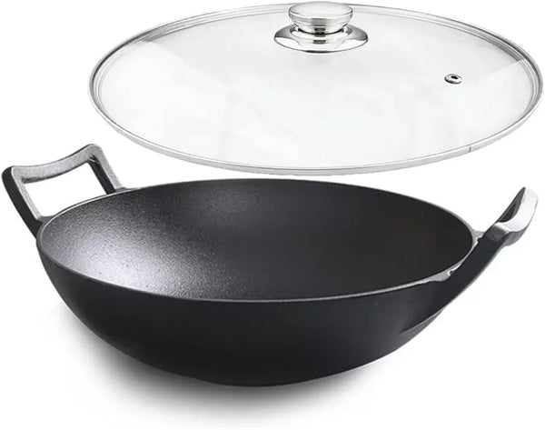 Cast Iron Wok with Lid (Wok with Lid 12 Inch) | Cast Iron Wok1