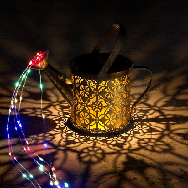 Solar Watering Can Lights Outdoor with 8 Multi-Color Changing Modes, IP65 Waterproof Landscape Light Garden Decor, One Pole Two Lights outside Decorations for Lawn, Backyard, Patio, Chrismas6