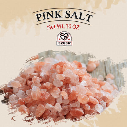 52USA Himalayan Pink Salt, Coarse Grain 1 Lb, Salt for Grinder Refill | No Artificial Colors, No Additives, No Gluten, Kosher Certified, Unrefined Rock Salt for Cooking, Seasoning & Grilling2