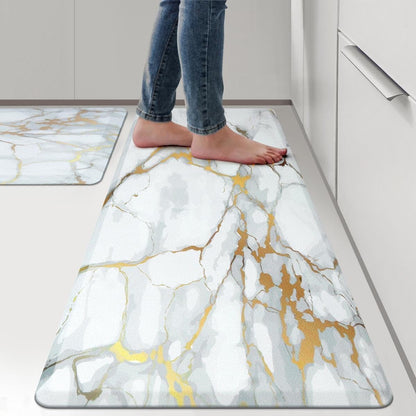 Anti Fatigue Kitchen Rugs and Mats 2 Pcs,Comfort Cushion Mat Set,1/2 Thick Non Slip Kitchen Floor Rug Waterproof Cushioned Standing Mat for Floor Office Sink Laundry,(17.3"X29"+17.3"X47")1