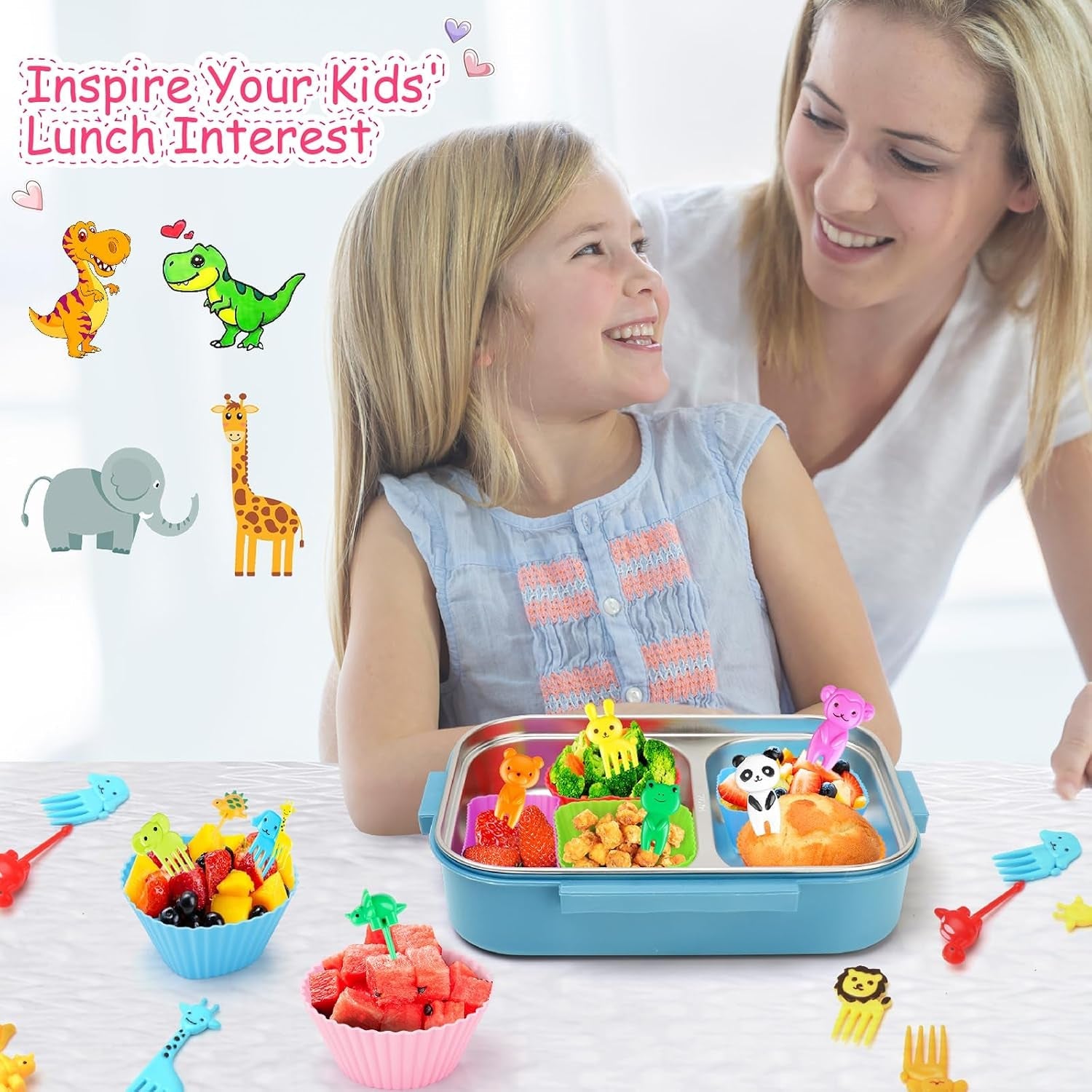 100pcs-silicone-lunch-box-dividers-for-kids-fun-bento-box-accessories-set