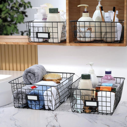 6 Pack Wire Baskets for Pantry Organization and Storage, Kitchen Organizer, 2 Xxlarge & 2 Xlarge & 2 Large5