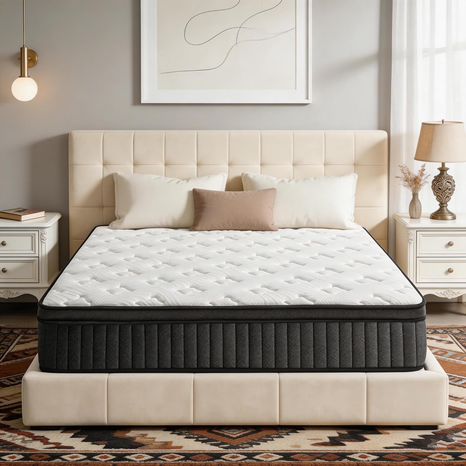 full-size-mattress-12-inch-firm-hybrid-memory-foam-mattress