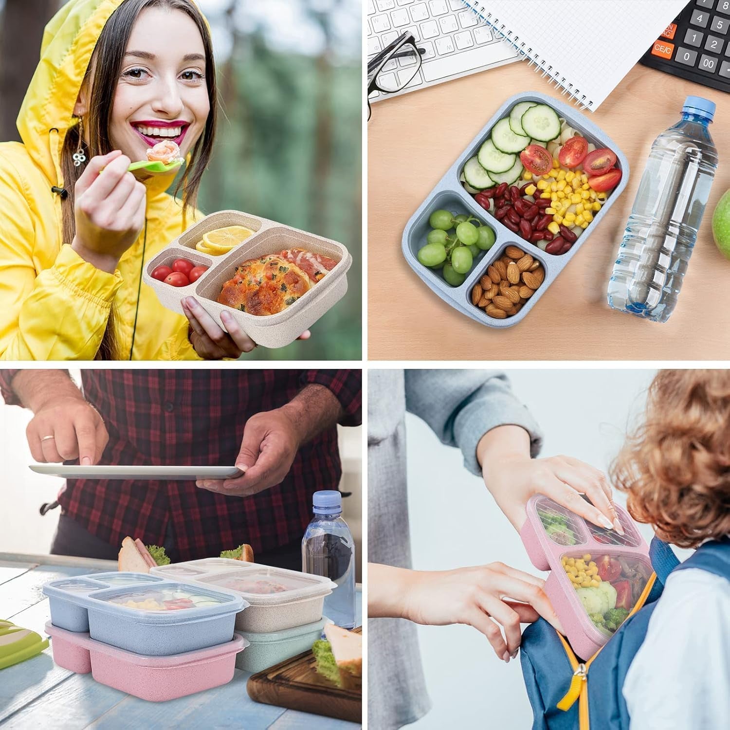 4-pack-bento-lunch-box-set-3-compartment-food-storage-containers-wheat-straw-meal-prep-lunch-box-plastic-food-storage-containers-microwave-and-dishwasher-safe-light-colour