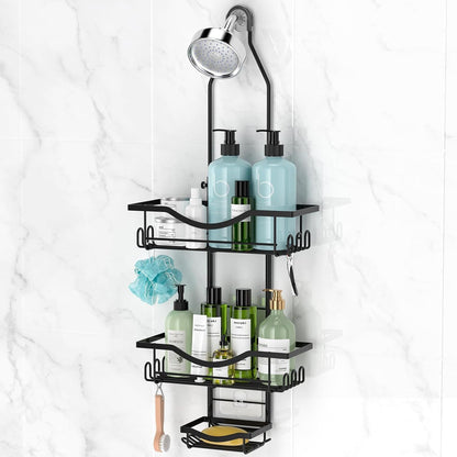 Adjustable Shower Caddy Hanging Rustproof Shower Organizer, Black1