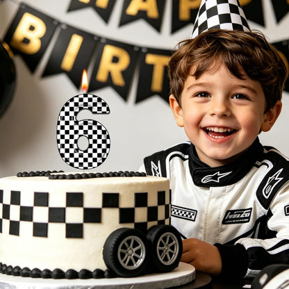2.76 Inch Number 3 Racing Birthday Candles, Cool Racing Themed Number Candles, Cake Number Candles, Party Celebration, Style Candle7