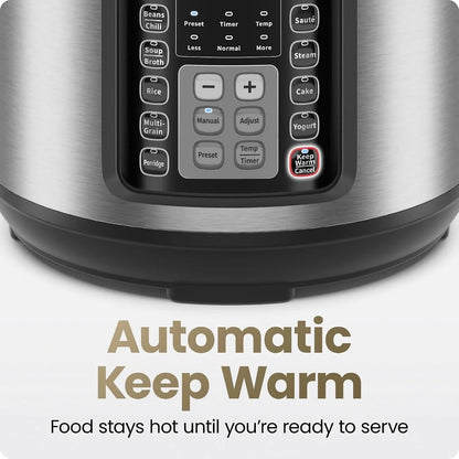 13-In-1 Electric Pressure Cooker, 6-Quart Multicooker with Touchscreen Controls, Slow Cooker, Steamer, Sauté, Soup, Chili, Delay Start & Keep Warm, Stainless Steel5
