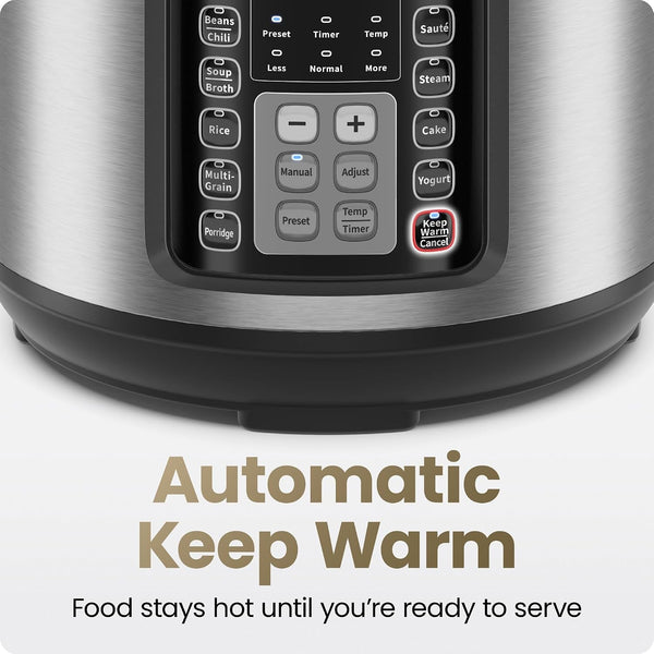 13-In-1 Electric Pressure Cooker, 6-Quart Multicooker with Touchscreen Controls, Slow Cooker, Steamer, Sauté, Soup, Chili, Delay Start & Keep Warm, Stainless Steel5