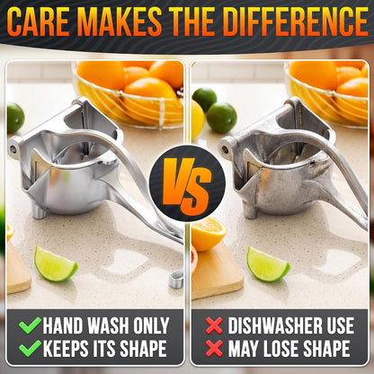 Hand Juicer Squeezer, Large 20 Oz Aluminum Bowl with Pour Spout | Handheld Manual Citrus Press, Gets Every Drop Out of Lemon, Lime, Orange, Grapefruit, and Pomegranate Juice, Ergonomic Handle9