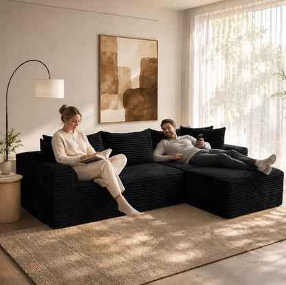 96" Cloud Boneless Sectional Couches with Chaise for Living Room3
