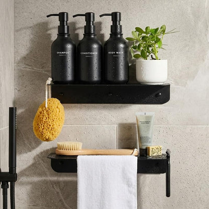Shower Caddy Bathroom Shelf with Towel Bar Wall Mounted Set of 21