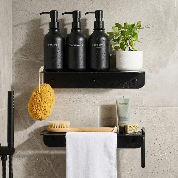 Shower Caddy Bathroom Shelf with Towel Bar Wall Mounted Set of 21