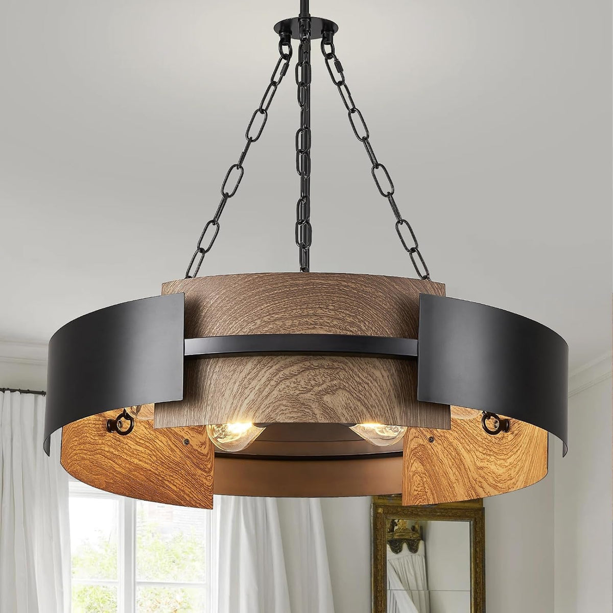 24-6-light-industrial-drum-chandelier-with-walnut-grain-finish