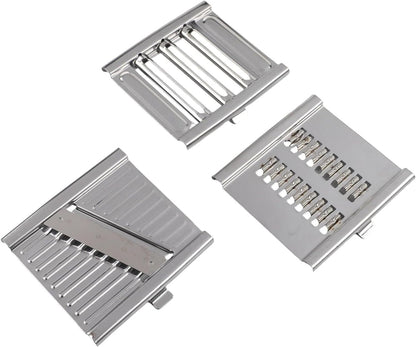 Steel Vegetable Slicer Set with Multipurpose Cheese Grater, Onion Chopper, Cabbage Cutter and Hand Peeler, 3-In-1 Compact Kitchen Tool Effortless Slicing,(4Pc)1