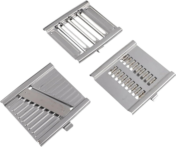 Steel Vegetable Slicer Set with Multipurpose Cheese Grater, Onion Chopper, Cabbage Cutter and Hand Peeler, 3-In-1 Compact Kitchen Tool Effortless Slicing,(4Pc)1