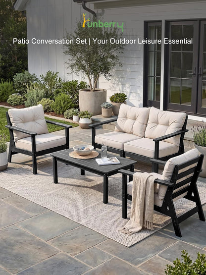 HDPE Patio Conversation Set 6 Seats, Outdoor Furniture Set, Patio Sofa Set7