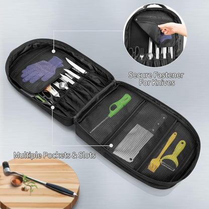 Three-Layer Chef Backpack with Knife Bag, 12 + 23 Slots, Bag Only3