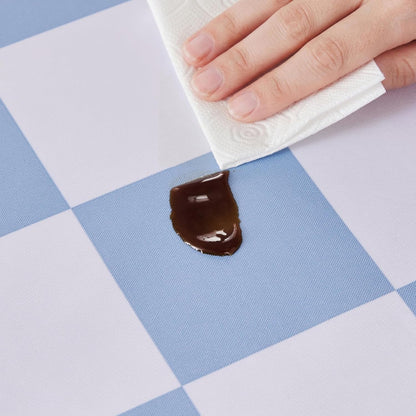 Checkered Table Cloth, Classic Checkerboard Tablecloth for Picnic, Party, Dinner Table Cover, Waterproof Washable Wrinkle Resistant (Blue, 55''X71'' (Rectangle))6