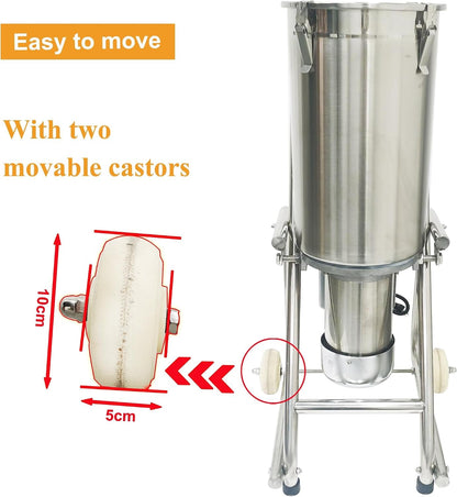 Commercial Food Processor Electric Food Chopper Cutter Stainless Steel Meat Grinder Movable Meat Mincer Food Cutting Machine Double Knives 32L for Fruit Vegetable Meat Grains Garlic 110V5