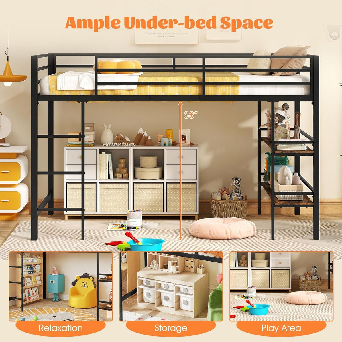 low-loft-bed-twin-size-heavy-duty-metal-frame-w-storage-shelves-ladder-full-length-guardrails-ample-under-bed-space-kids-loft-bed-with-stairs-for-boys-girls-junior-no-box-spring-needed