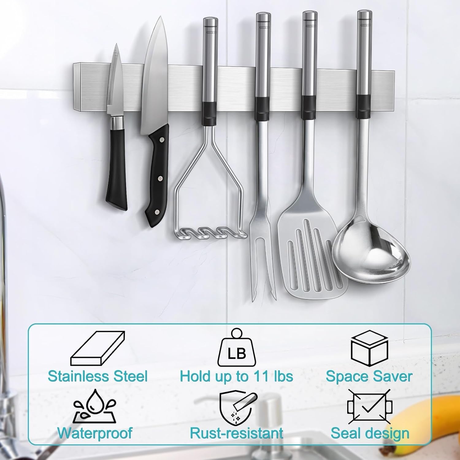 magnetic-knife-holder-for-wall-knife-magnetic-strip-magnetic-knife-holder-for-refrigerator-mount-knife-rack-kitchen-utensil-holder-metal-tool-holder-knife-block-kitchen-organizer-accessories-9-7-inch