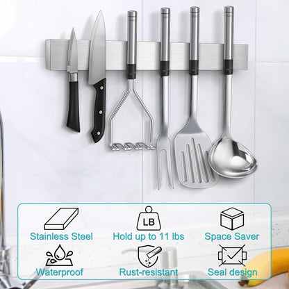 Magnetic Knife Holder for Wall, Knife Magnetic Strip Magnetic Knife Holder for Refrigerator Mount Knife Rack Kitchen Utensil Holder Metal Tool Holder Knife Block Kitchen Organizer Accessories 9.7 Inch5