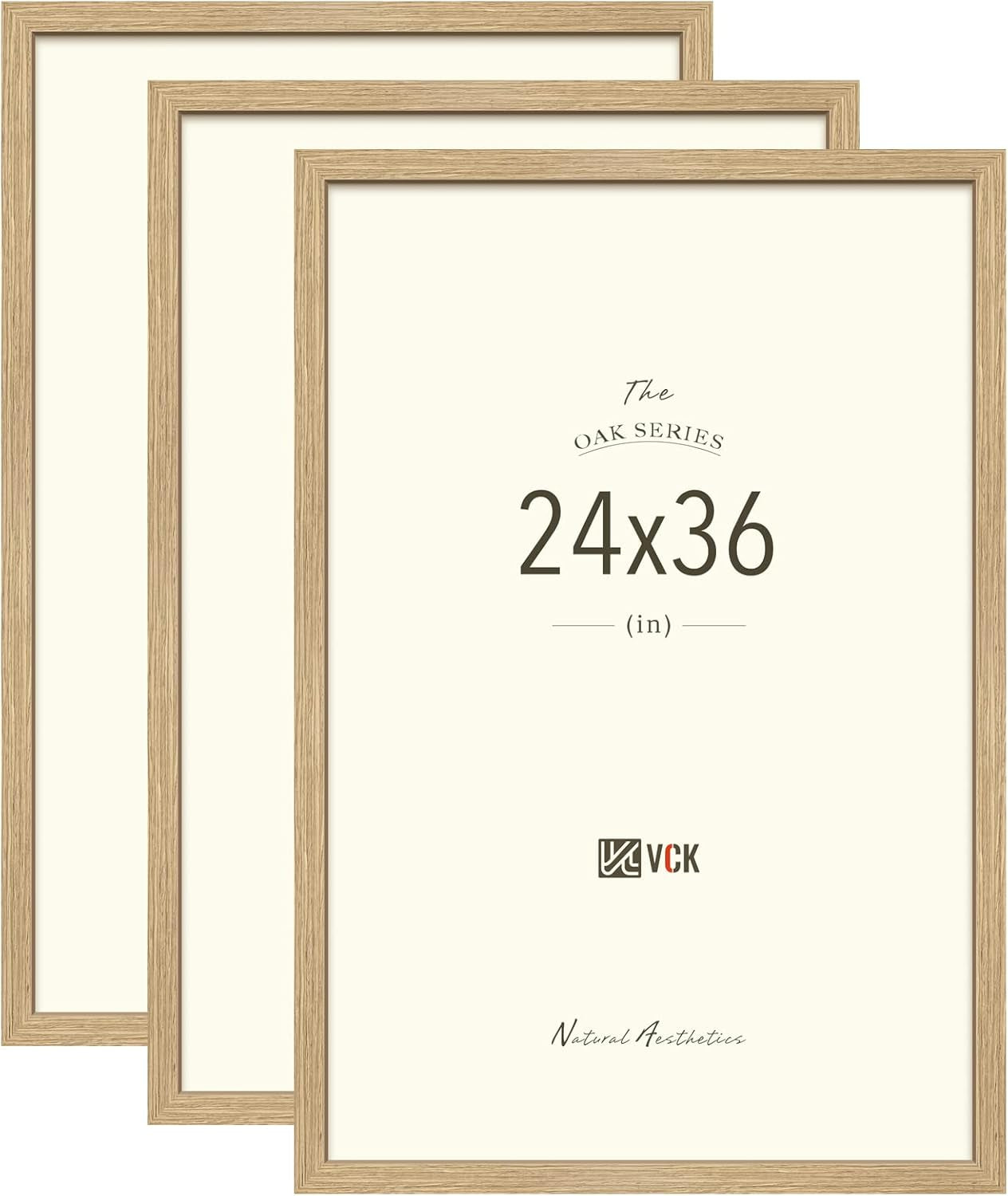 24x36-poster-frame-3-pack-natural-oak-wood-wide-border-for-picture