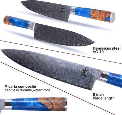 Damascus Chef Knife,8 Inch Japanese Gyuto Knife8
