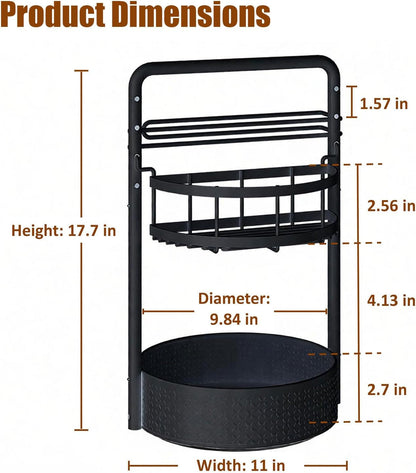 Rotating Spice Rack with Paper Towel Holder, Black7