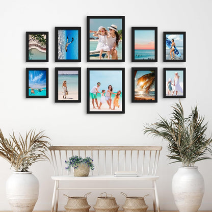 10 Pack Picture Frames Collage Wall Decor, Gallery Wall Frame Set for Tabletop or Wall Mounting Display, Multi Size with Two 8X10, Four 5X7, and Four 4X6 Photo Frames, Black6