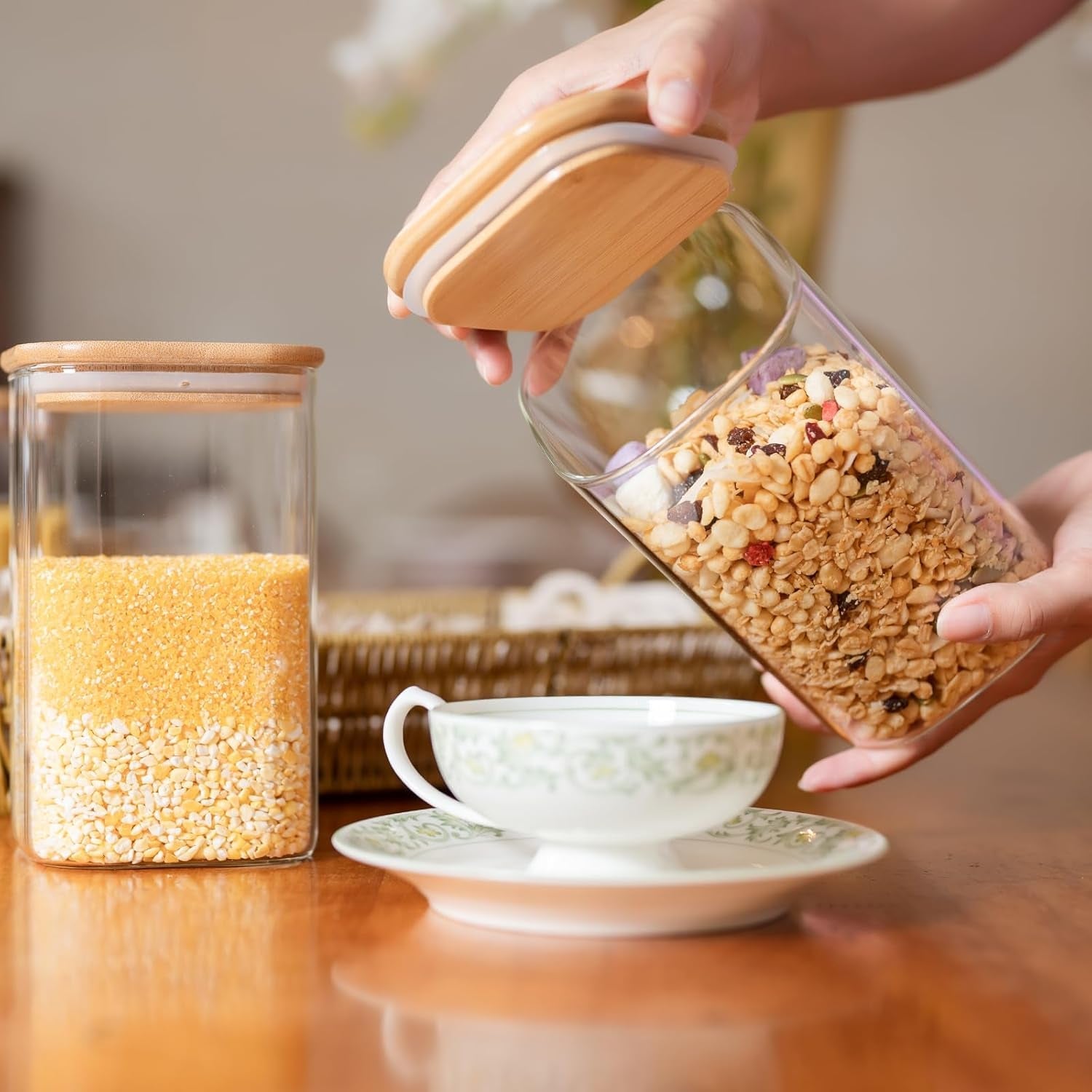 6-pack-glass-food-storage-jars-37-oz-glass-storage-containers-clear-glass-food-canister-with-bamboo-lid-airtight-for-serving-tea-coffee-flour-sugar-candy-cookie-spice-and-more-square