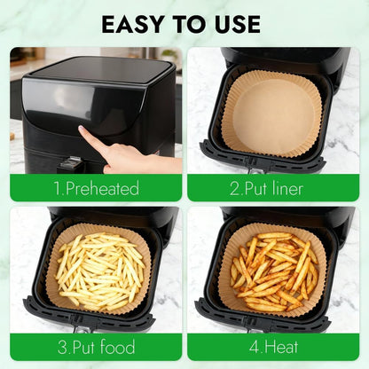 300PCS 8 Inch Disposable Air Fryer Liners for 5 to 8QT Airfryer | round Air Fryer Parchment Paper Compatible with Ninja AF141 5 QT Pro AF181 6.5 QT, Chefman /Cosori 6 QT, Airfryer Accessories7