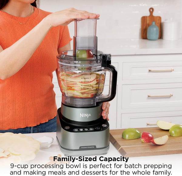 Ninja Precisionpro Food Processor & Dough Mixer, 1000PW, 9-Cup, BZ601 | Auto-Iq Presets for Chopping, Slicing/Shredding, Pureeing & Dough. 9-Cup Bowl. Bpa-Free, Dishwasher-Safe Parts.4