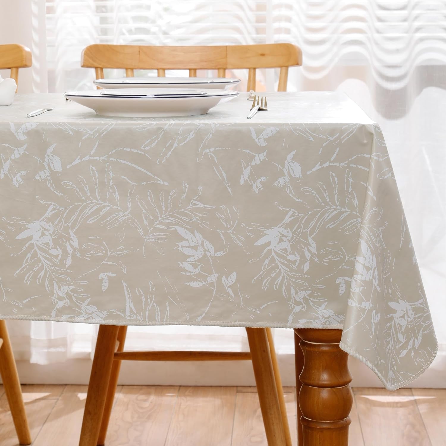 heavy-duty-vinyl-tablecloth-with-flannel-backing-waterproof-oil-proof-plastic-table-cloth-stain-resistant-wipeable-rectangle-or-square-table-cover-for-indoor-and-outdoor-beige-leaf-54x54-inch