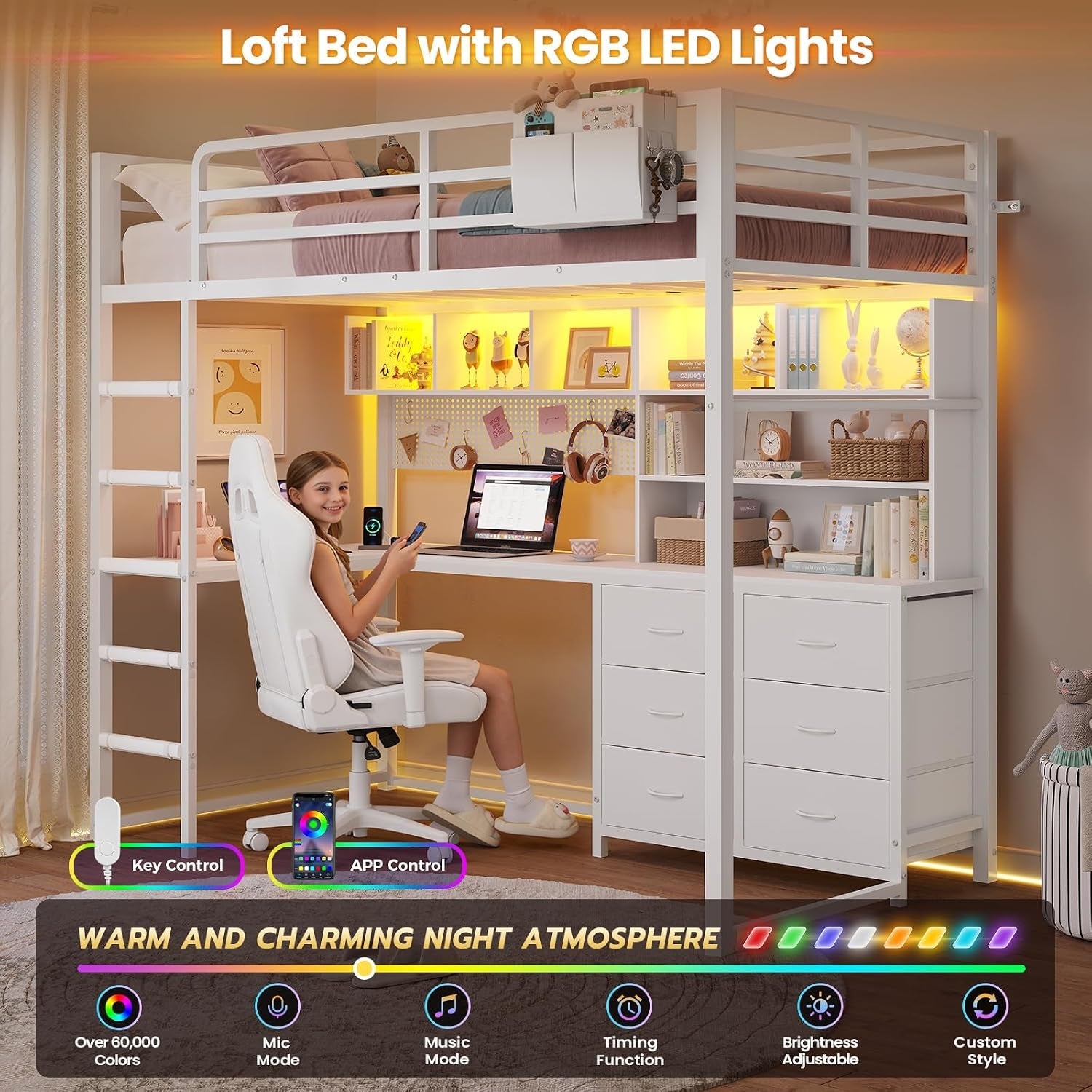 loft-bed-twin-size-with-l-shaped-desk-bookshelf-and-charging-station-metal-twin-loft-bed-with-6-storage-drawers-open-shelves-and-hutch-loft-twin-beds-with-led-lights-and-safety-guardrail-white