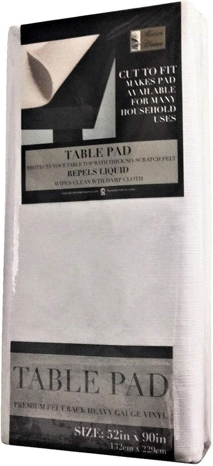 Premium Felt Back Table Pad, Heavy Gauge White Vinyl 52"X90" Cut to Fit3