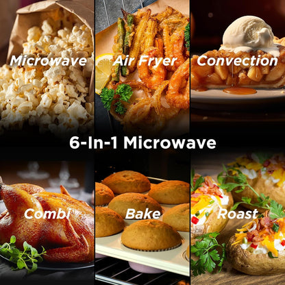 BLACK+DECKER Over-The-Range Microwave Oven with Air Fryer, 1.5 Cu.Ft, 900W | 6-In-1 Cooking Modes, Convection & Bake, Sensor Reheat, 300 CFM Vent, Air Fryer Combo, Stainless Steel2
