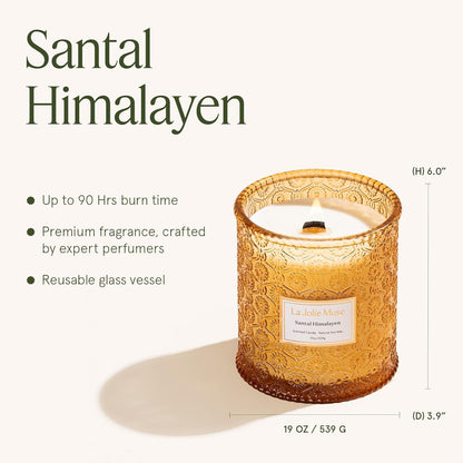 Santal Himalayen Scented Candles for Home, 19 Oz Natural Soy5