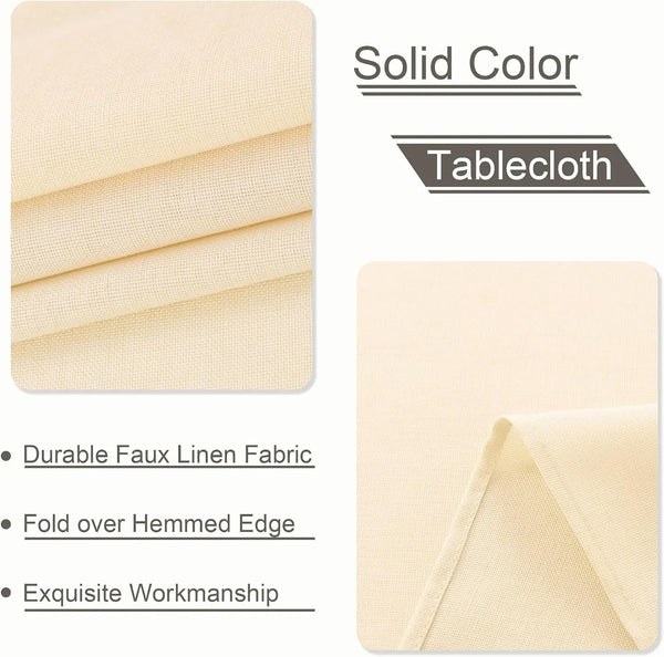 Faux Linen Rectangle Tablecloth - Spillproof Wrinkle Resistant Reusable Table Cloth Decorative Wipeable Table Cover for Holiday, Kitchen, Dining, Buffet and Parties, 60 X 102 Inch, Champagne6